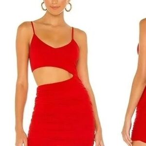 Elegant Red Cut-Out Dress